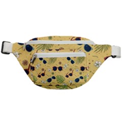 Seamless Pattern Of Sunglasses Tropical Leaves And Flower Fanny Pack by Grandong