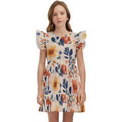 Boho Flowers Seamless Patternn Kids  Winged Sleeve Dress by Jack14