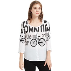 Bicycle T- Shirt Bicycle Commuting Is The Only Way For Me T- Shirt Yoga Reflexion Pose T- Shirtyoga Reflexion Pose T- Shirt Chiffon Quarter Sleeve Blouse by hizuto