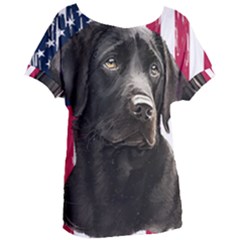 Black Labrador T- Shirt Black Labrador - Black Labrador U S A Flag T- Shirt Yoga Reflexion Pose T- Shirtyoga Reflexion Pose T- Shirt Women s Oversized T-shirt by hizuto