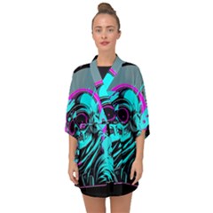 Aesthetic Art  Half Sleeve Chiffon Kimono by Internationalstore