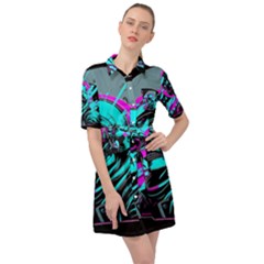 Aesthetic Art  Belted Shirt Dress by Internationalstore