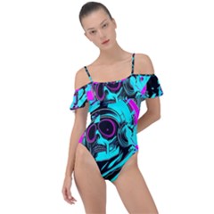 Aesthetic Art  Frill Detail One Piece Swimsuit by Internationalstore