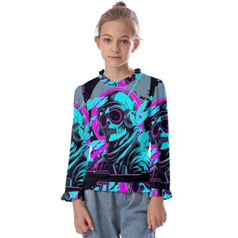 Aesthetic Art  Kids  Frill Detail T-shirt by Internationalstore