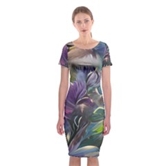 Abstract Blossoms  Classic Short Sleeve Midi Dress by Internationalstore