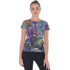 Abstract Blossoms  Short Sleeve Sports Top  by Internationalstore