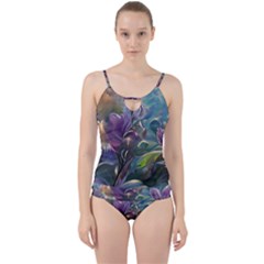 Abstract Blossoms  Cut Out Top Tankini Set by Internationalstore