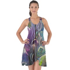 Abstract Blossoms  Show Some Back Chiffon Dress by Internationalstore