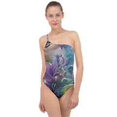 Abstract Blossoms  Classic One Shoulder Swimsuit by Internationalstore