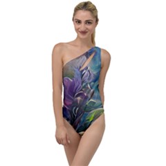 Abstract Blossoms  To One Side Swimsuit by Internationalstore