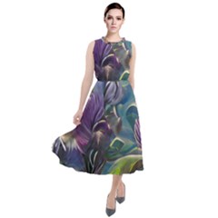 Abstract Blossoms  Round Neck Boho Dress by Internationalstore