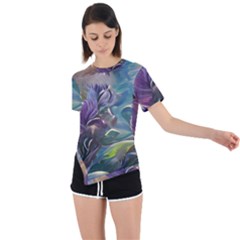 Abstract Blossoms  Asymmetrical Short Sleeve Sports T-shirt by Internationalstore