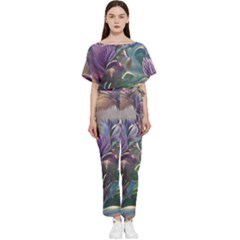 Abstract Blossoms  Batwing Lightweight Chiffon Jumpsuit by Internationalstore