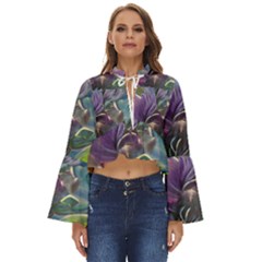 Abstract Blossoms  Boho Long Bell Sleeve Top by Internationalstore