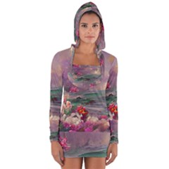 Abstract Flowers  Long Sleeve Hooded T-shirt by Internationalstore