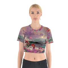 Abstract Flowers  Cotton Crop Top by Internationalstore