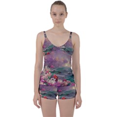 Abstract Flowers  Tie Front Two Piece Tankini by Internationalstore