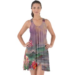 Abstract Flowers  Show Some Back Chiffon Dress by Internationalstore