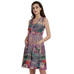 Abstract Flowers  Sleeveless Dress With Pocket by Internationalstore