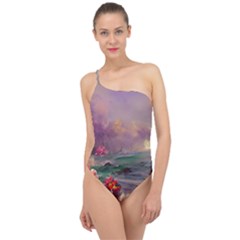 Abstract Flowers  Classic One Shoulder Swimsuit by Internationalstore