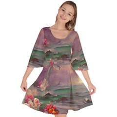 Abstract Flowers  Velour Kimono Dress by Internationalstore