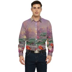 Abstract Flowers  Men s Long Sleeve Pocket Shirt  by Internationalstore