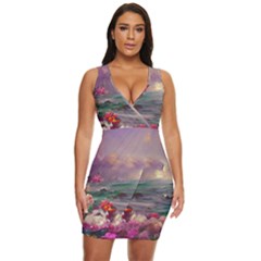 Abstract Flowers  Draped Bodycon Dress by Internationalstore