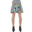 Cartoon Underwater Seamless Pattern With Crab Fish Seahorse Coral Marine Elements Wrap Front Skirt View2