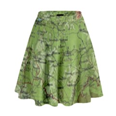 Map Earth World Russia Europe High Waist Skirt by Bangk1t