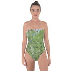 Map Earth World Russia Europe Tie Back One Piece Swimsuit by Bangk1t