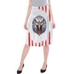 Usa Soccer T- Shirt U S A Patriotic American Flag Soccer Ball Football T- Shirt (1) Midi Beach Skirt by ZUXUMI