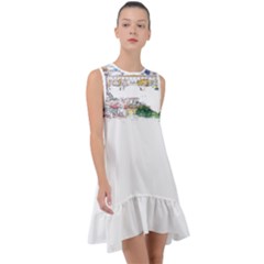 Venice T- Shirt Venice Voyage Art Digital Painting Watercolor Discovery T- Shirt (2) Frill Swing Dress by ZUXUMI