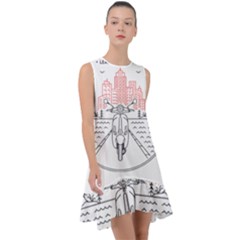 Vespa T- Shirt Hit The Road 3 T- Shirt Frill Swing Dress by ZUXUMI