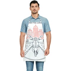 Vespa T- Shirt Hit The Road 3 T- Shirt Kitchen Apron by ZUXUMI