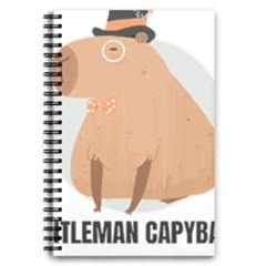 Capybara T- Shirt Gentlemen Capybara - A Cute Funny Capybara Illustration T- Shirt Yoga Reflexion Pose T- Shirtyoga Reflexion Pose T- Shirt 5 5  X 8 5  Notebook by hizuto