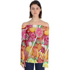 Aesthetic Candy Art Off Shoulder Long Sleeve Top by Internationalstore