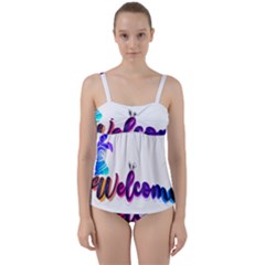 Arts Twist Front Tankini Set by Internationalstore