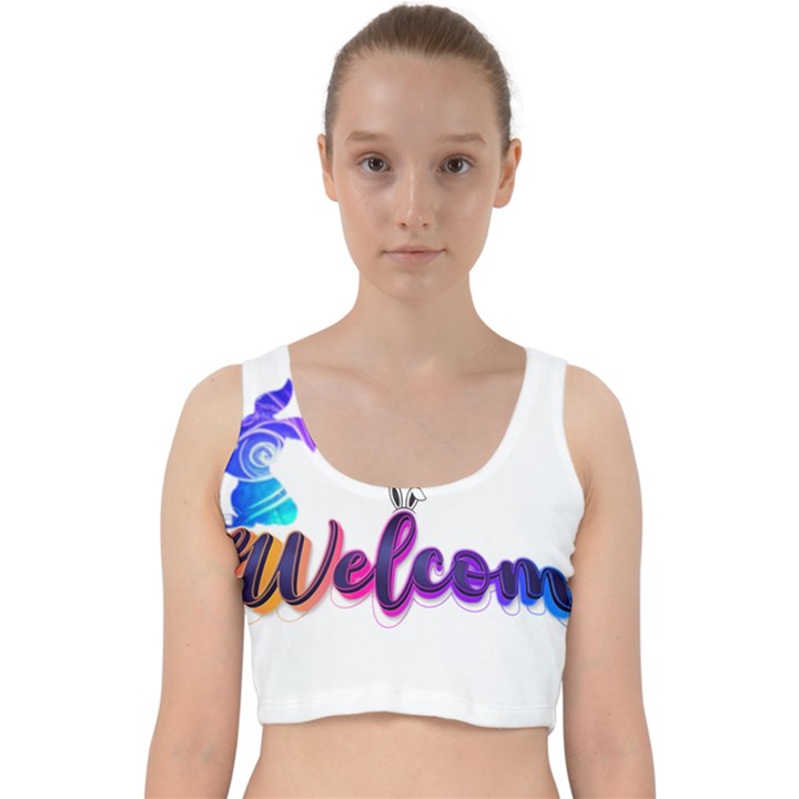 Arts Velvet Racer Back Crop Top