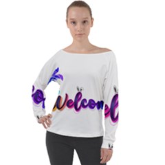 Arts Off Shoulder Long Sleeve Velour Top by Internationalstore