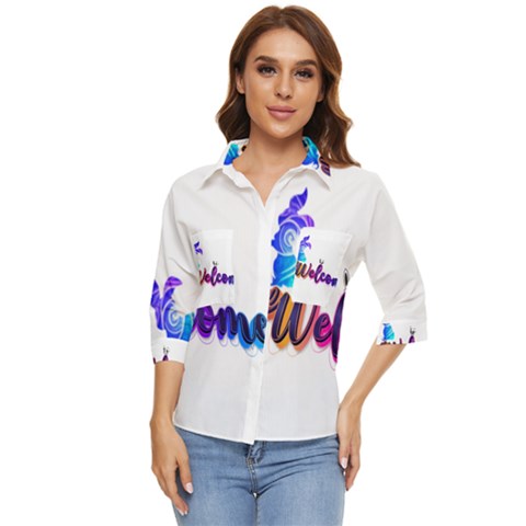 Arts Women s Quarter Sleeve Pocket Shirt by Internationalstore