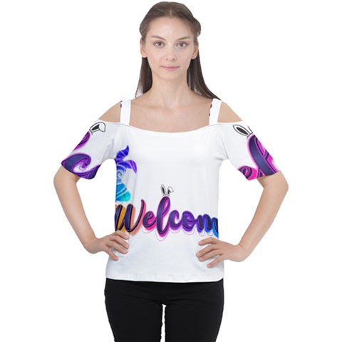 Arts Cutout Shoulder T-shirt by Internationalstore