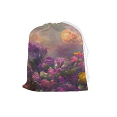 Floral Blossoms  Drawstring Pouch (large) by Internationalstore