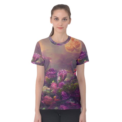 Floral Blossoms  Women s Cotton T-shirt by Internationalstore