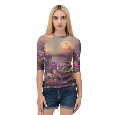 Floral Blossoms  Quarter Sleeve Raglan T-shirt by Internationalstore