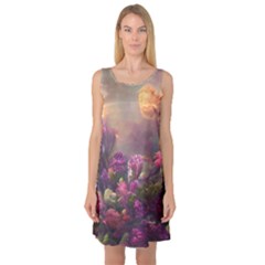 Floral Blossoms  Sleeveless Satin Nightdress by Internationalstore