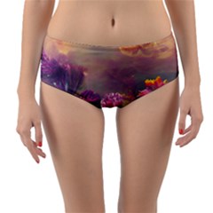 Floral Blossoms  Reversible Mid-waist Bikini Bottoms by Internationalstore