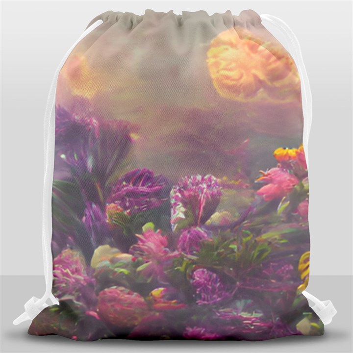 Floral Blossoms  Drawstring Bag (Large)