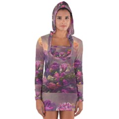 Floral Blossoms  Long Sleeve Hooded T-shirt by Internationalstore