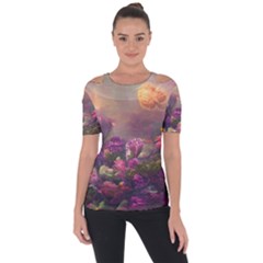 Floral Blossoms  Shoulder Cut Out Short Sleeve Top by Internationalstore