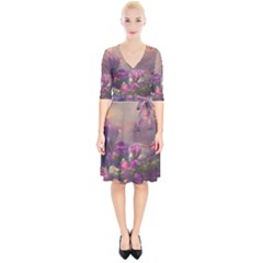 Floral Blossoms  Wrap Up Cocktail Dress by Internationalstore